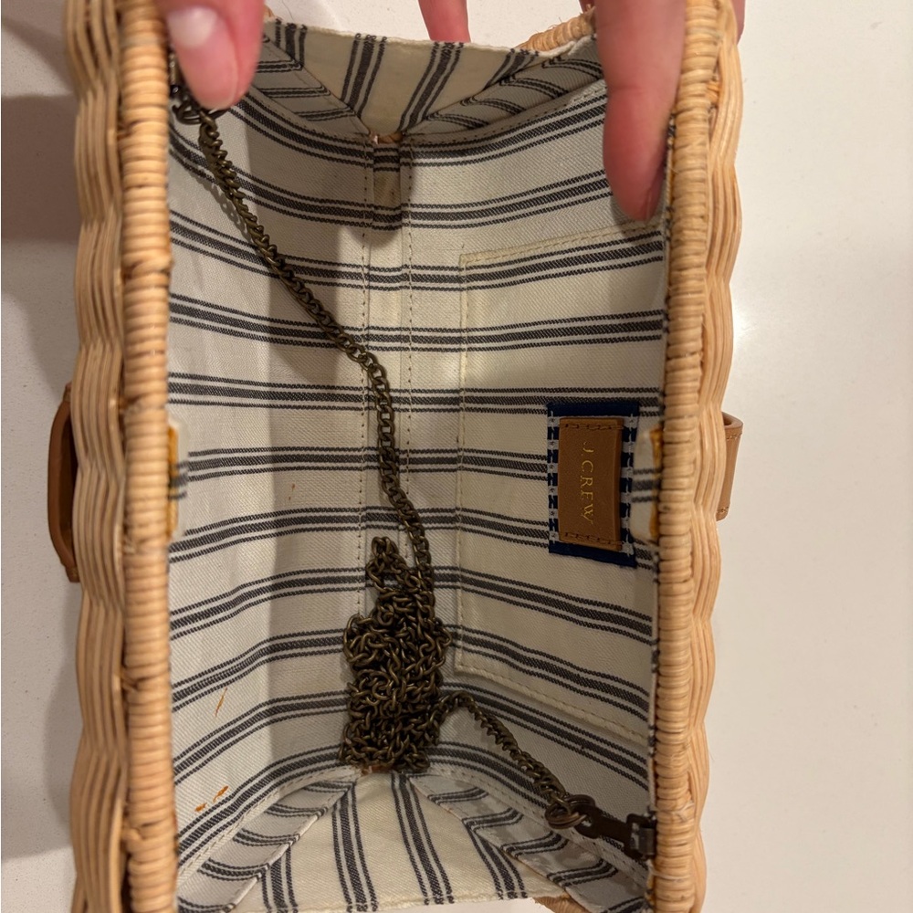 JCrew Woven Rattan Clutch Bag in Tan - Picture 3 of 3